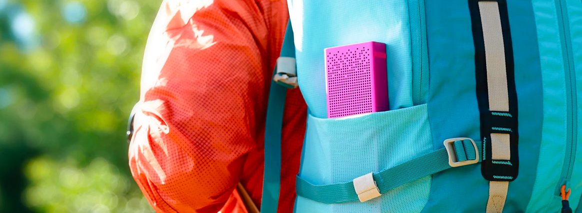 bluetooth speaker in backpack