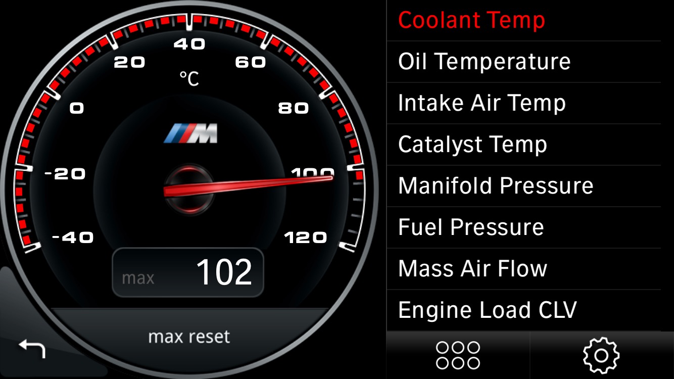 car dashboard coolant temp