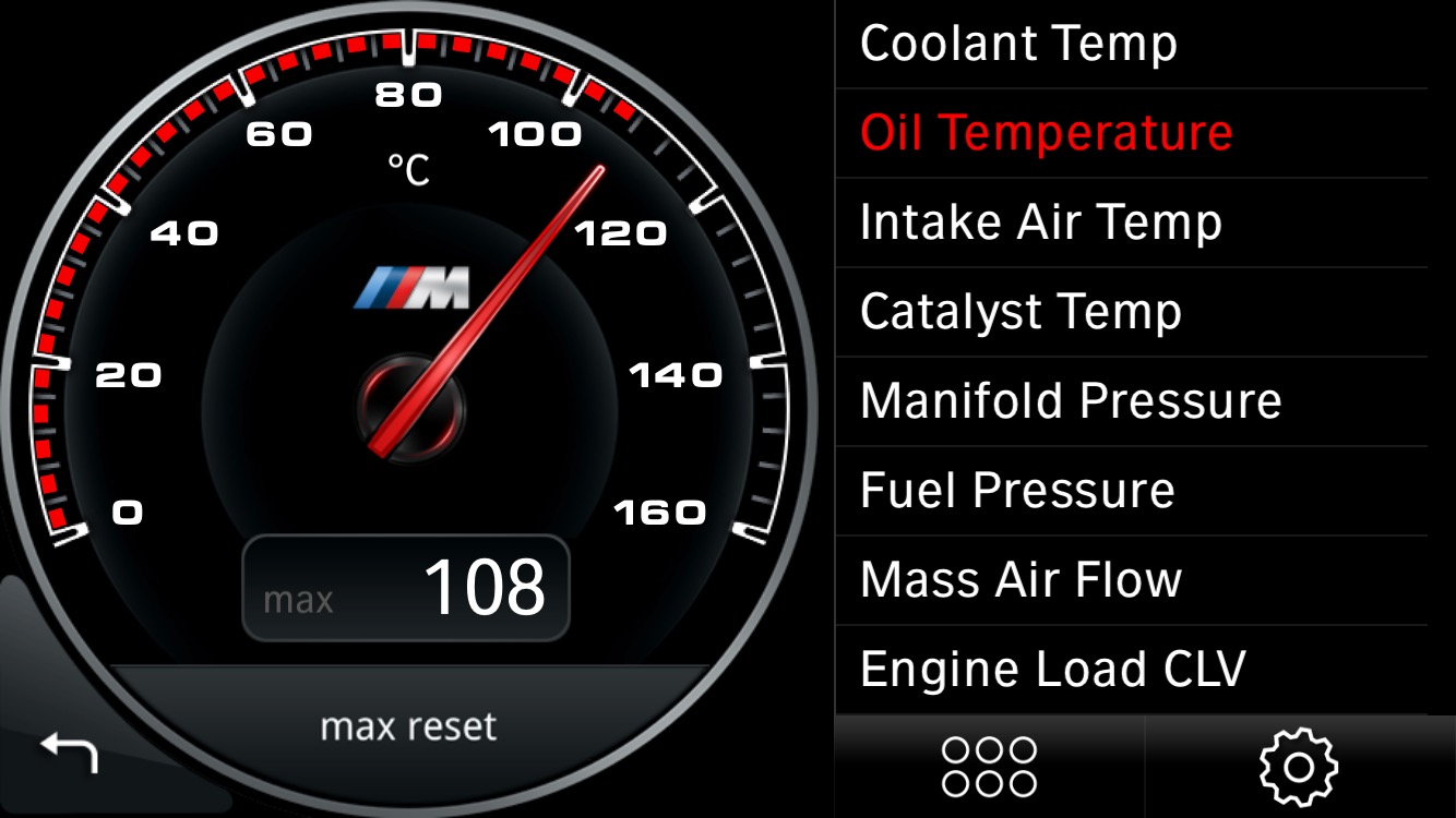 car dashboard oil temp