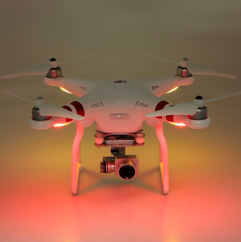 drone with red lights