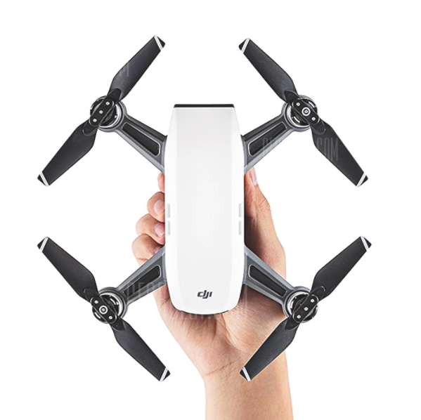 hand holding dji drone