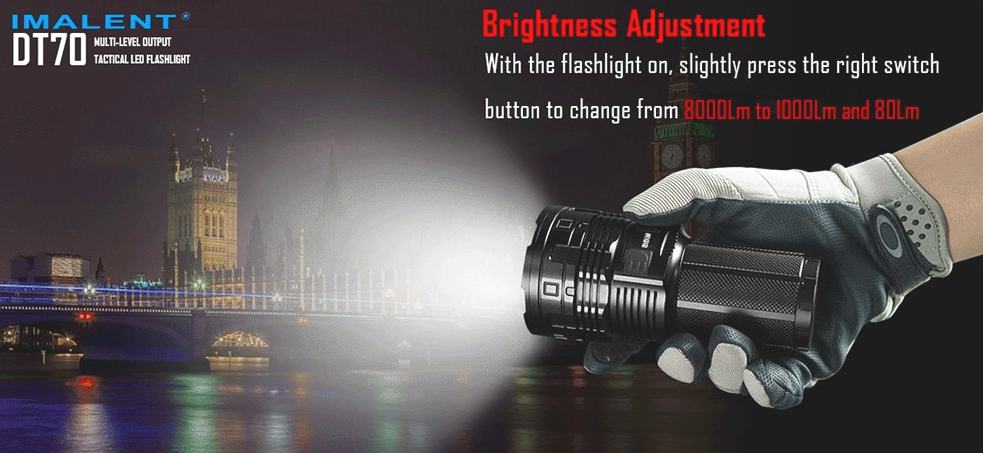imalent dt70 flashlight brightness adjustment