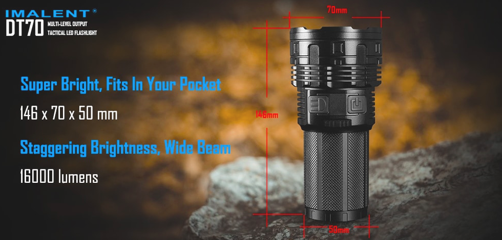 imalent dt70 flashlight dimensions