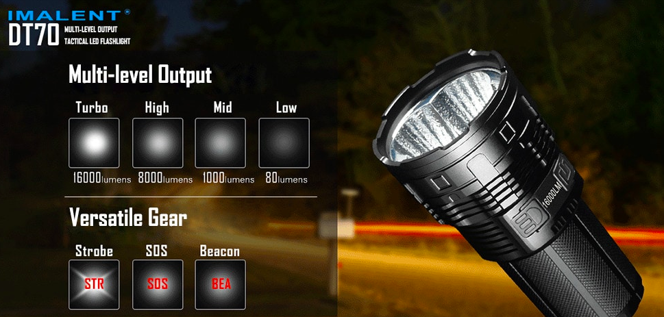 imalent dt70 flashlight output modes