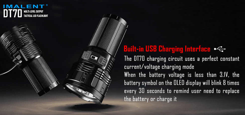 imalent dt70 flashlight usb charging