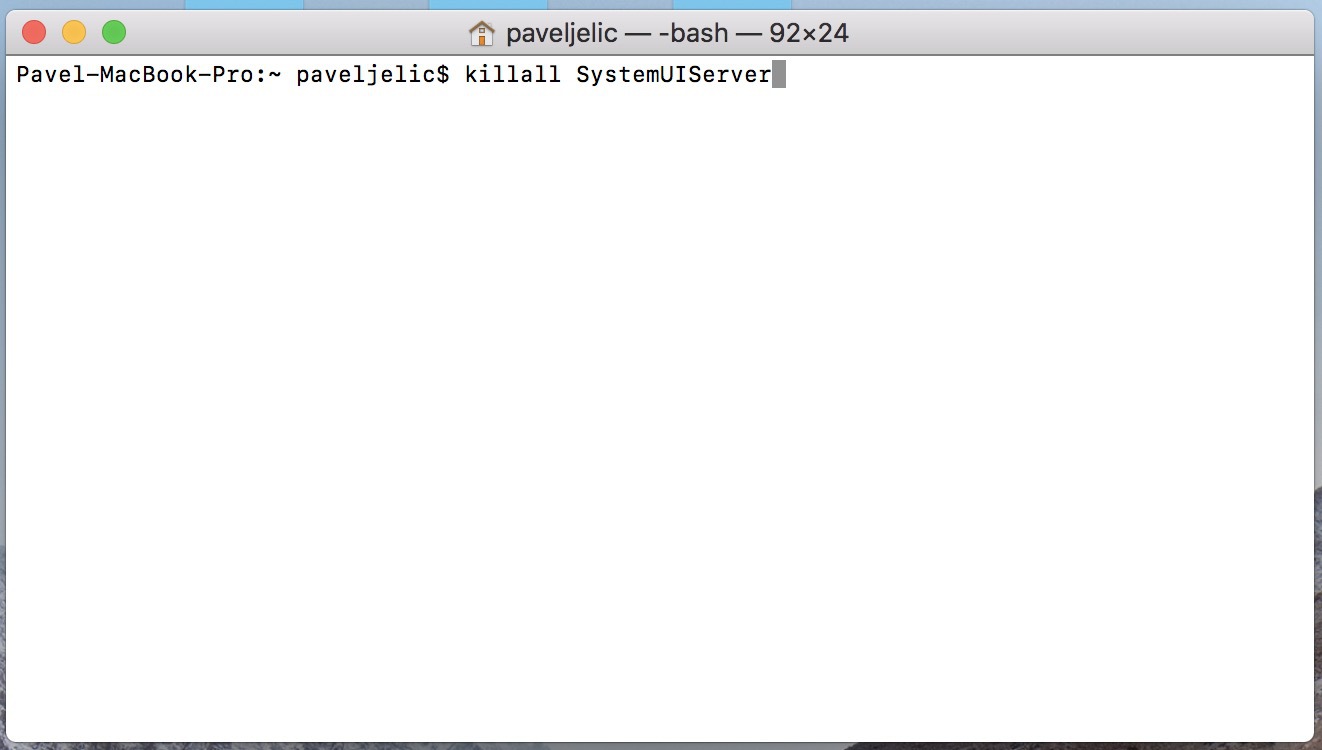 mac terminal killall command