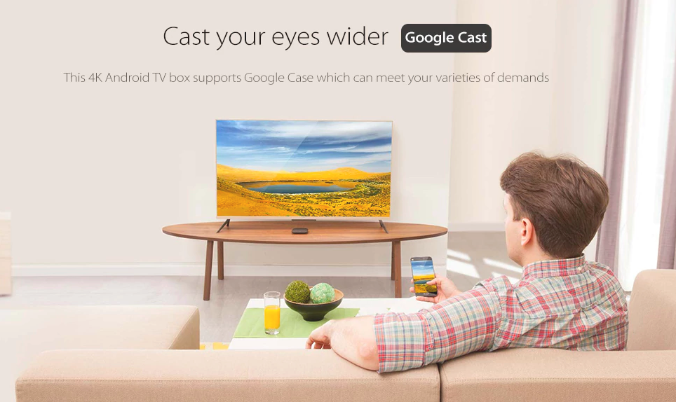 man watching tv with mi box