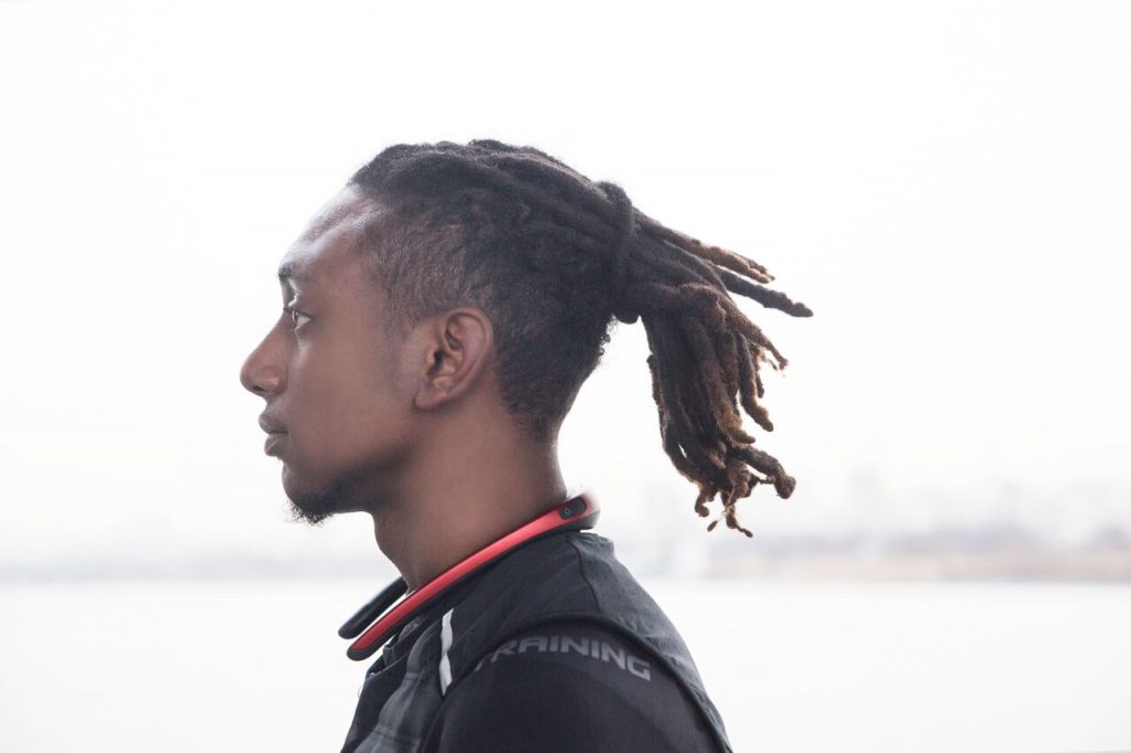 profile man with smart neckband