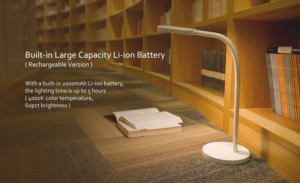 rechargeable lamp in library