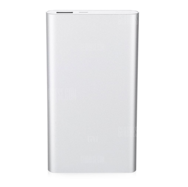 silver power bank front