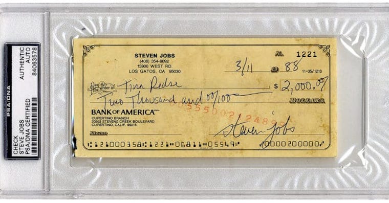 Takto vyzerá šek, ktorý podpísal sám Steve Jobs - svetapple.sk