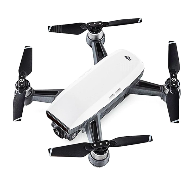white dji drone top view