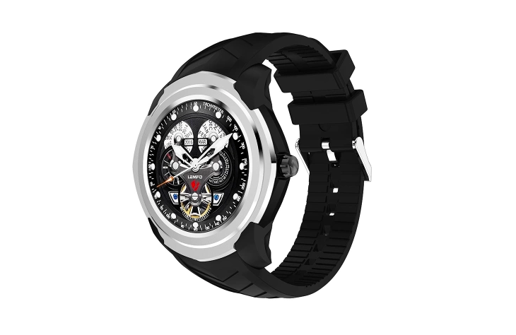 black silver smartwatch side view