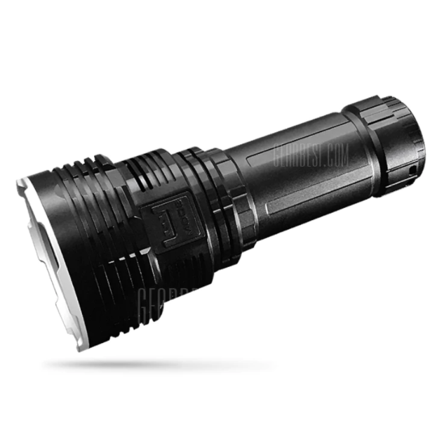 black tactical flashlight