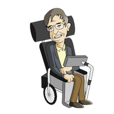 cartoon person in wheelchair