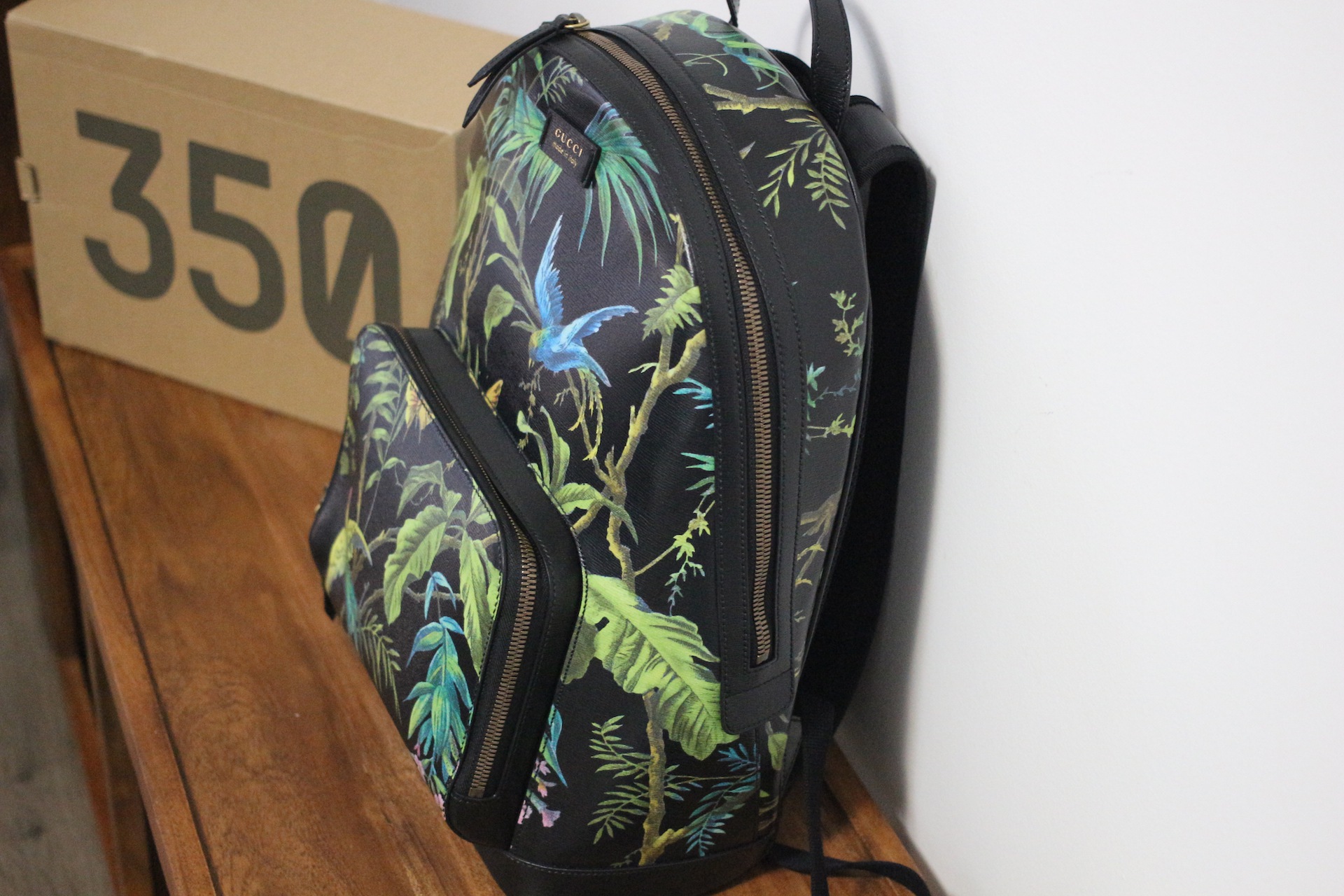 floral backpack side view