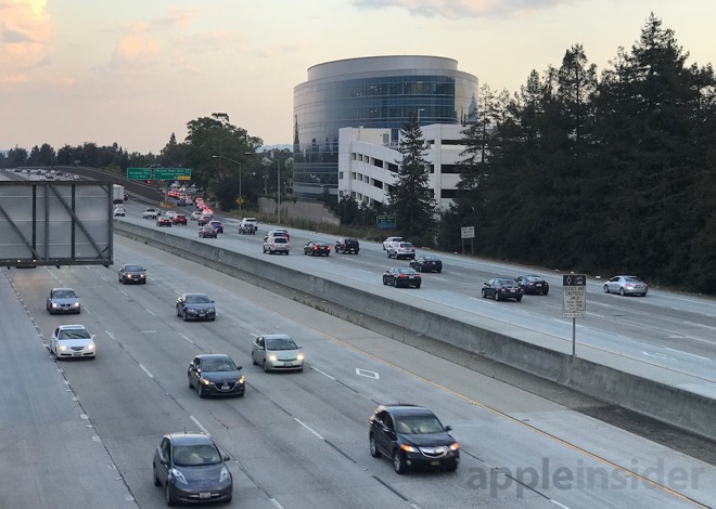 highway view apple building