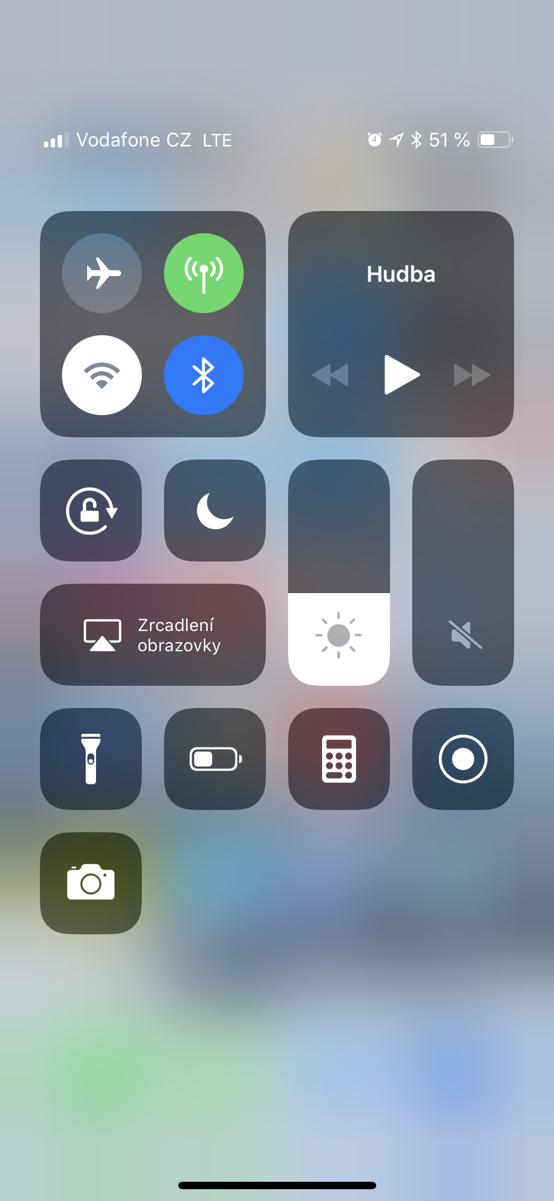 iphone control center
