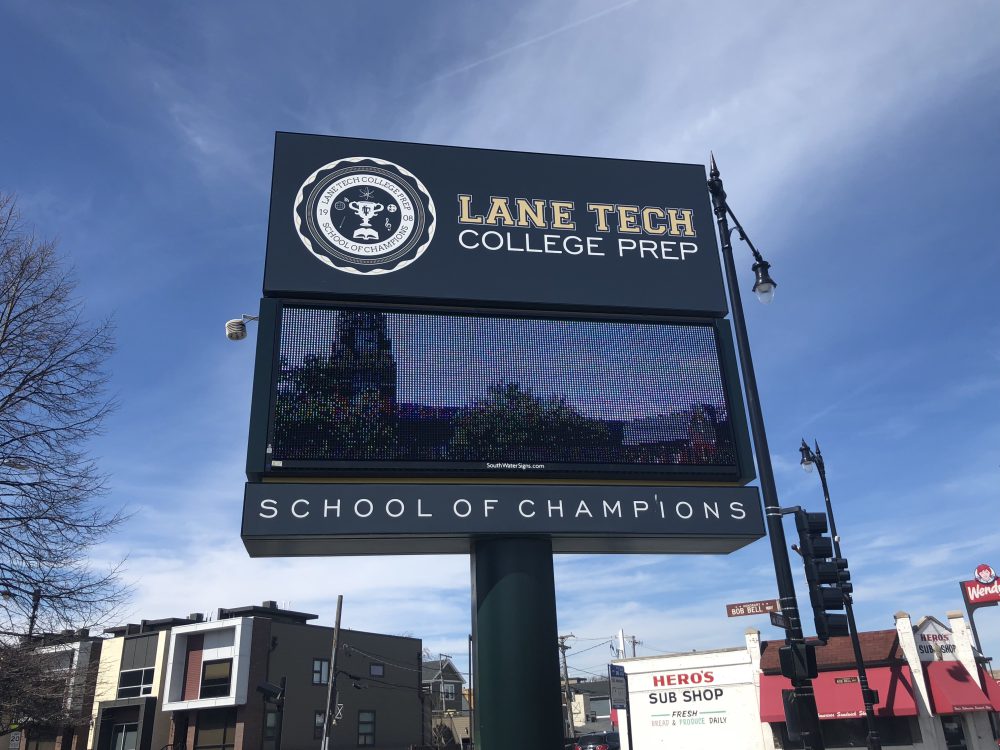 lane tech college sign