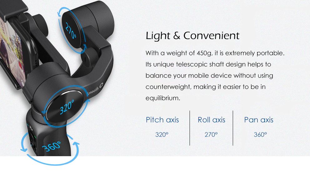 light convenient gimbal design