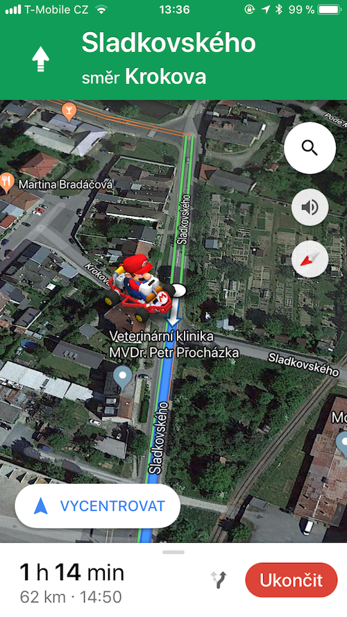 mario kart navigation closeup