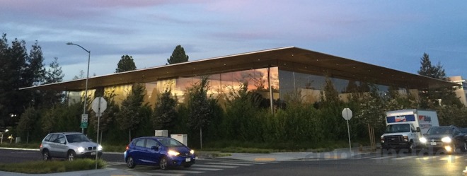 modern building at dusk