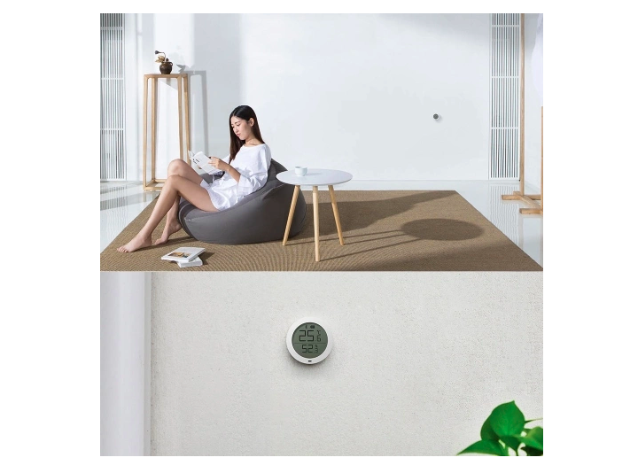 modern living room with thermometer