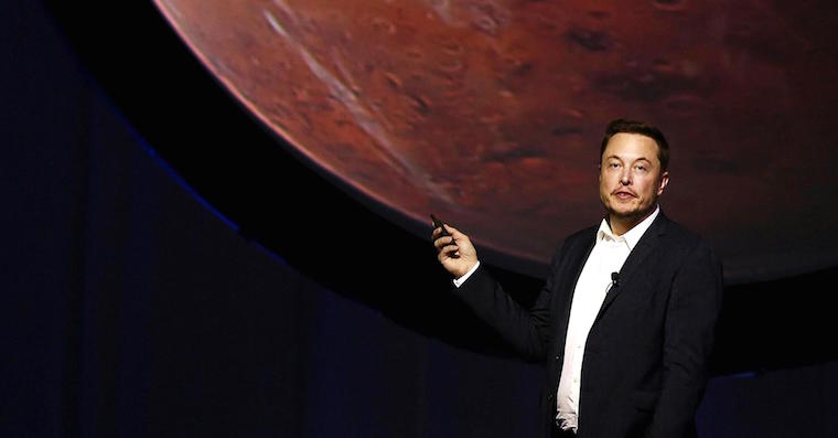 person presenting mars background