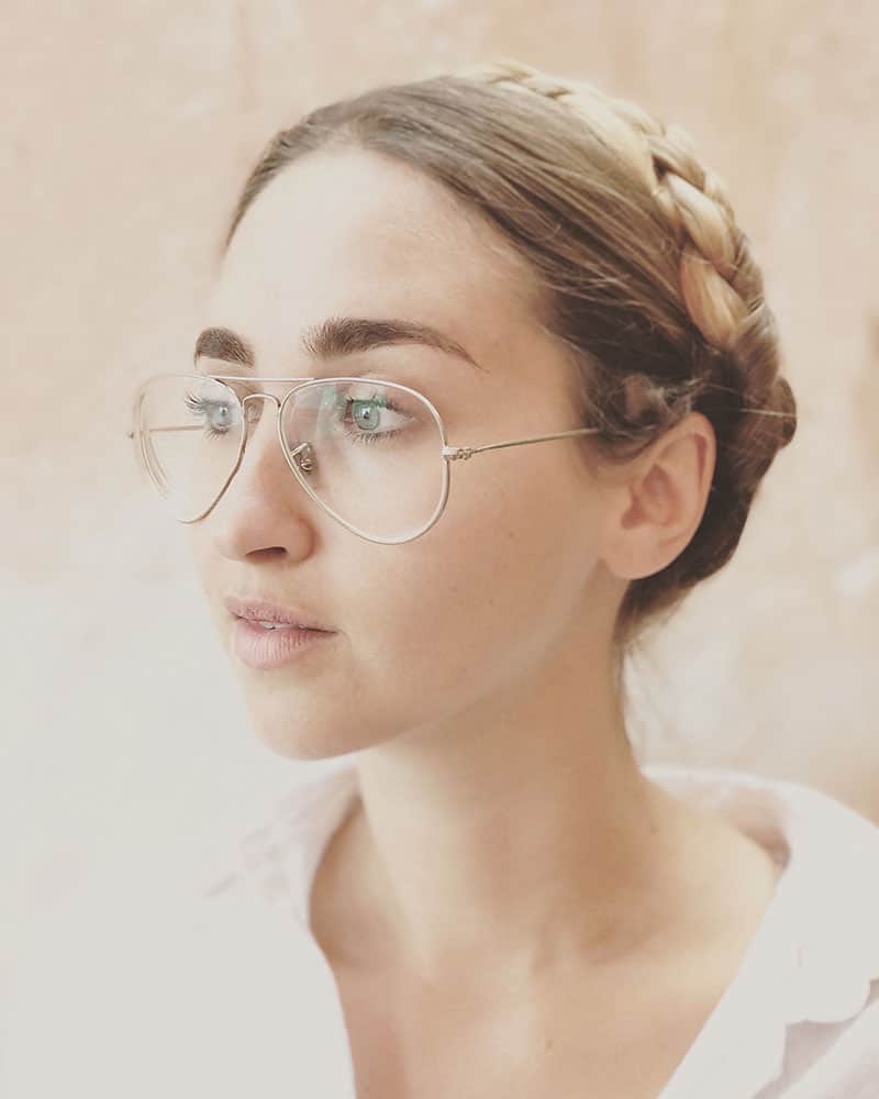 portrait woman braided hair