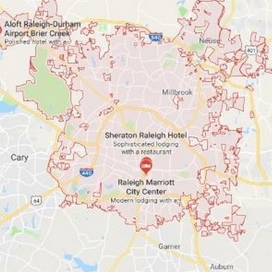 raleigh map hotels