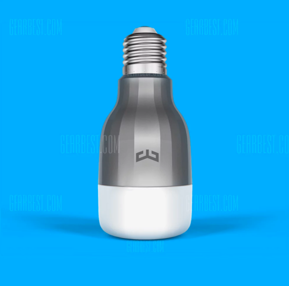 smart led bulb blue background
