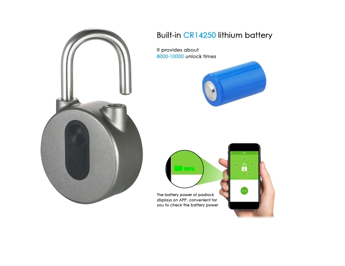 smart padlock battery info