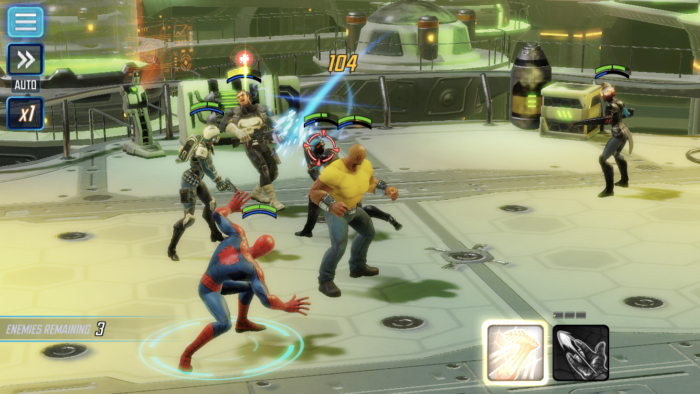 superhero battle on spaceship