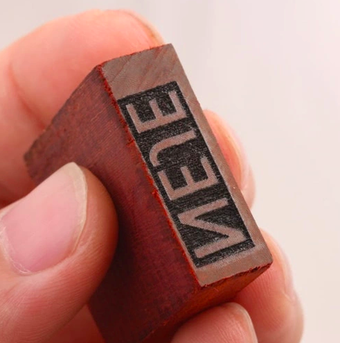 wooden stamp engraving