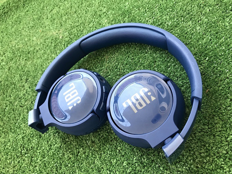 blue headphones side view