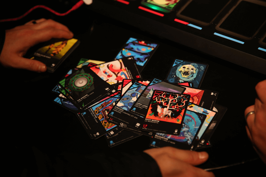 close up colorful cards