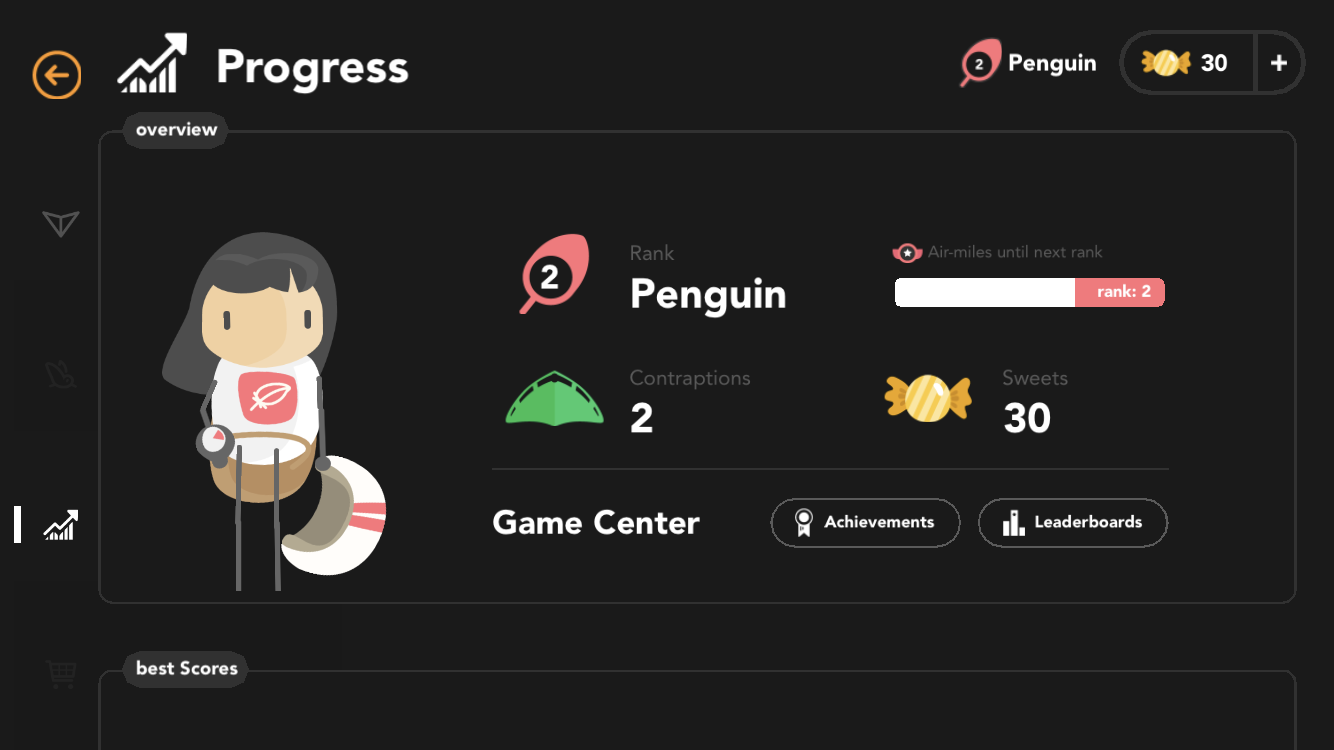 contraptions menu screen