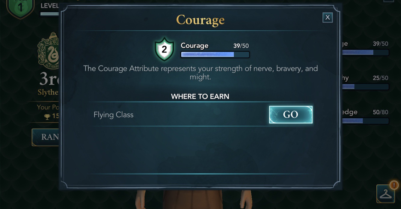 courage attribute screen