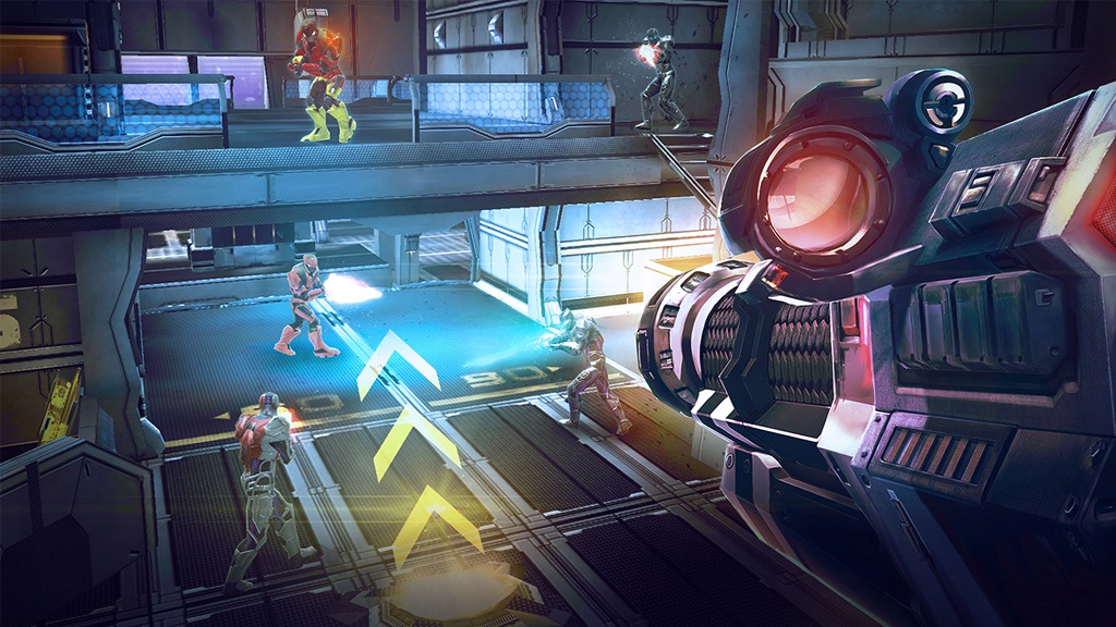 futuristic space battle scene