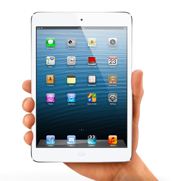 hand holding ipad mini