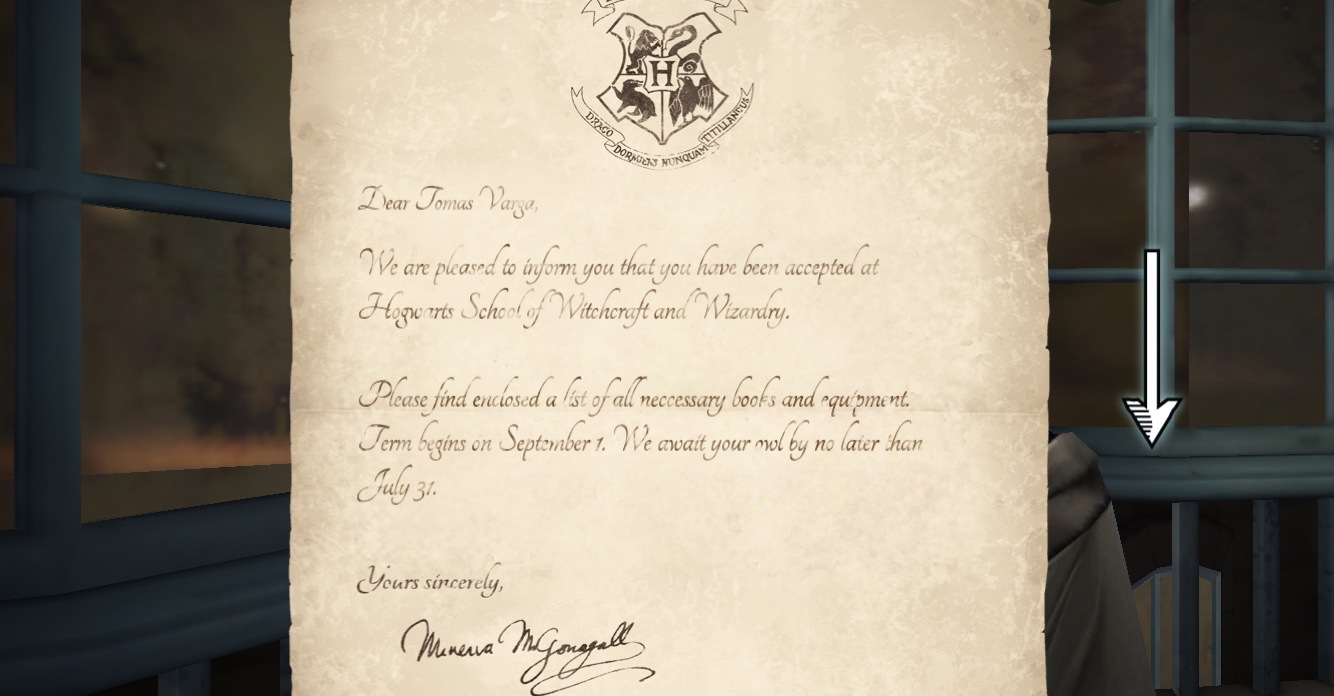hogwarts acceptance letter