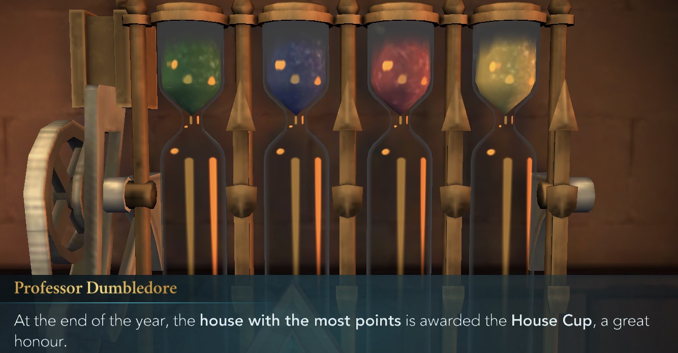house cup points hourglasses