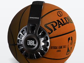 jbl headphones on basketball