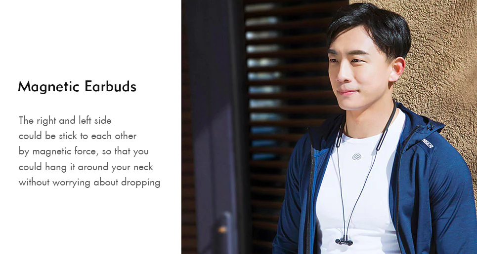 magnetic earbuds around neck