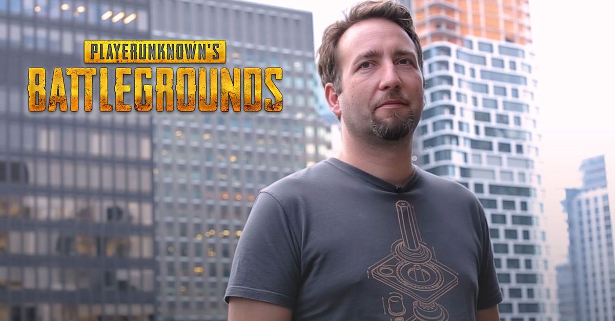 man with pubg logo