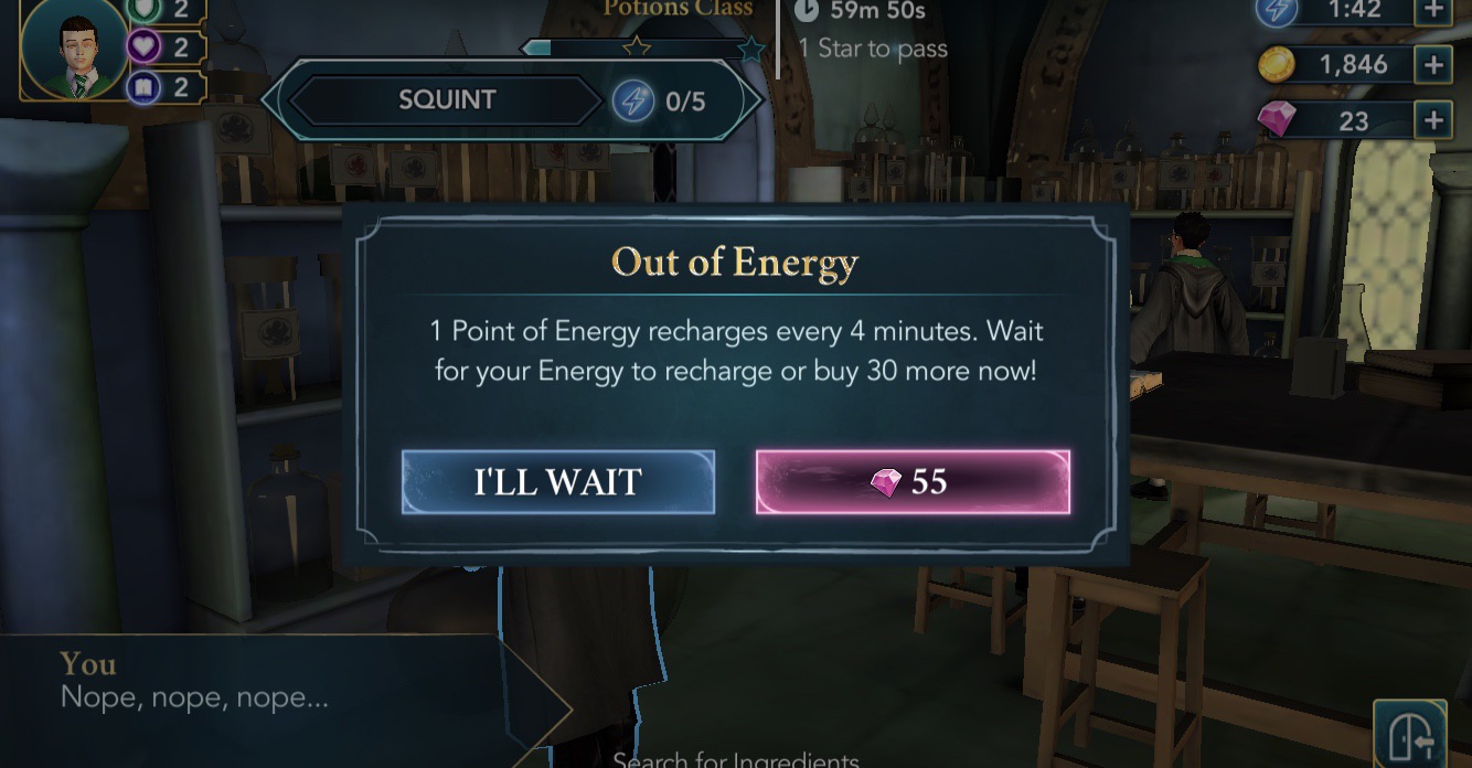 out of energy game notification