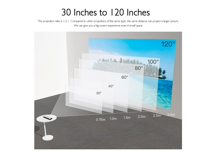 projector screen size comparison