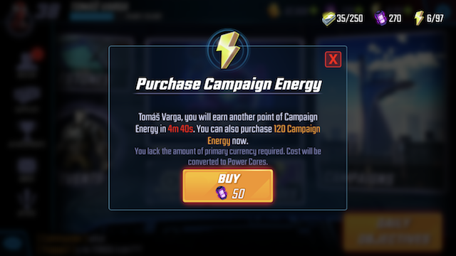 purchase campaign energy screen