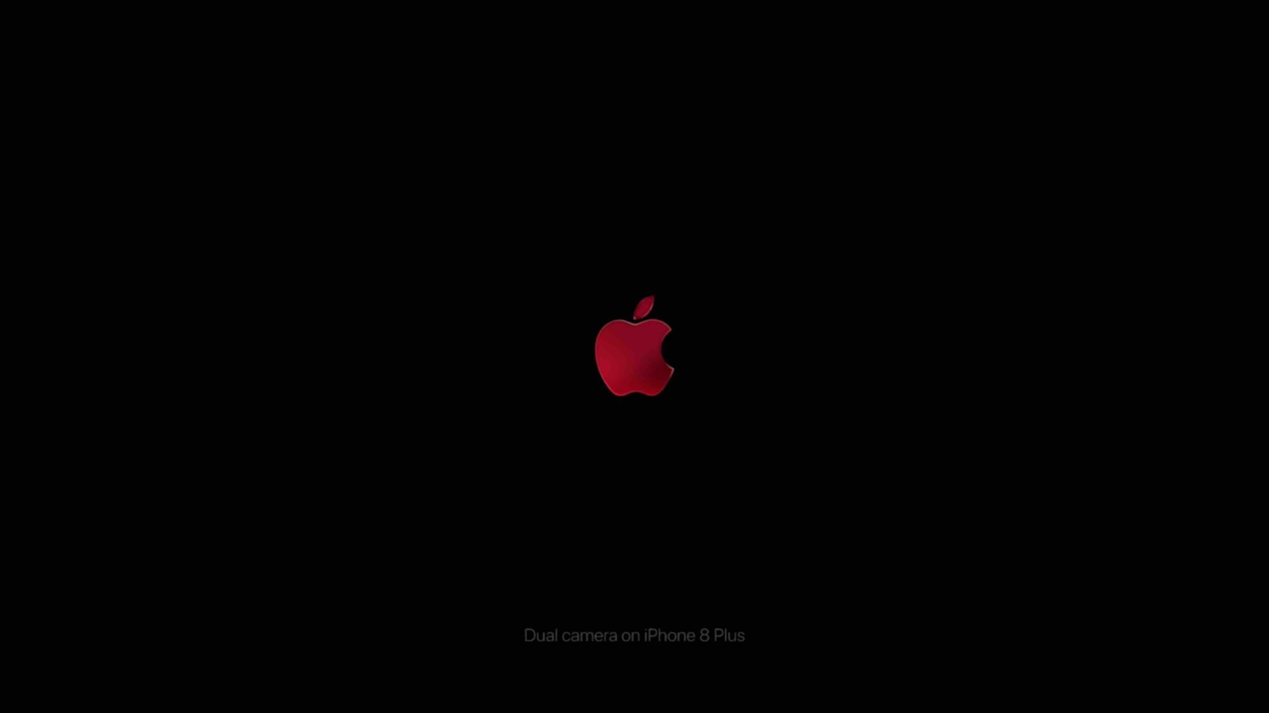 red apple logo on black