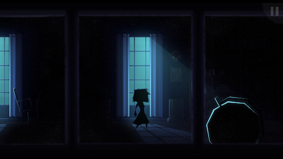 silhouette walking dark room